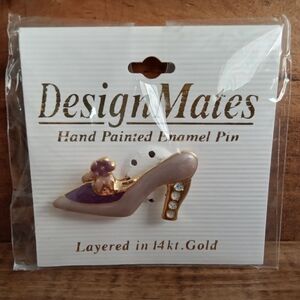 Design Mates 14k Gold On A Two Tone Purple Shoe Brooch